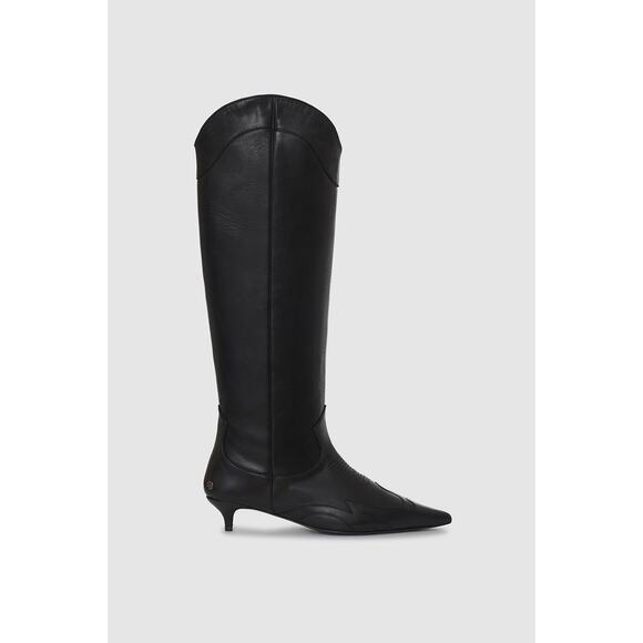 Anine Bing 'Tall Rae' Black Leather Boots Size 36 - Picture 1 of 6